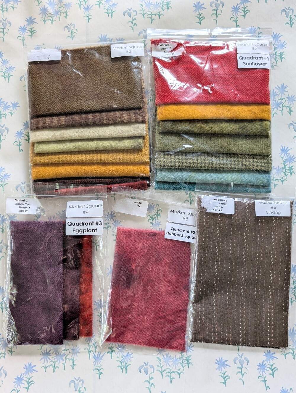 Granny's Legacy Patterns Market Square Wool Kits NEW Woolly Mammoth Hand Dyed